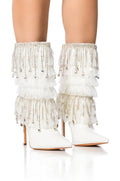 AZALEA WANG LEXLEY WHITE DIAMOND DRIP BOOT