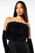 QUEEN OF SPADES BOW DETAIL TUBE BLOUSE